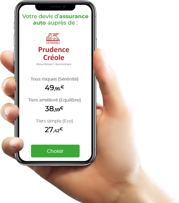 Smartphone avec un devis automobile Réunion